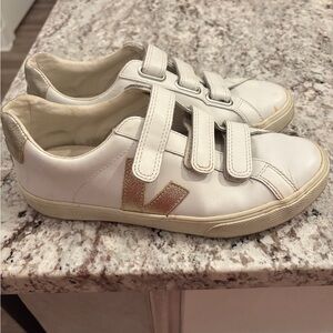 Veja White and Gold Women's Sneakers